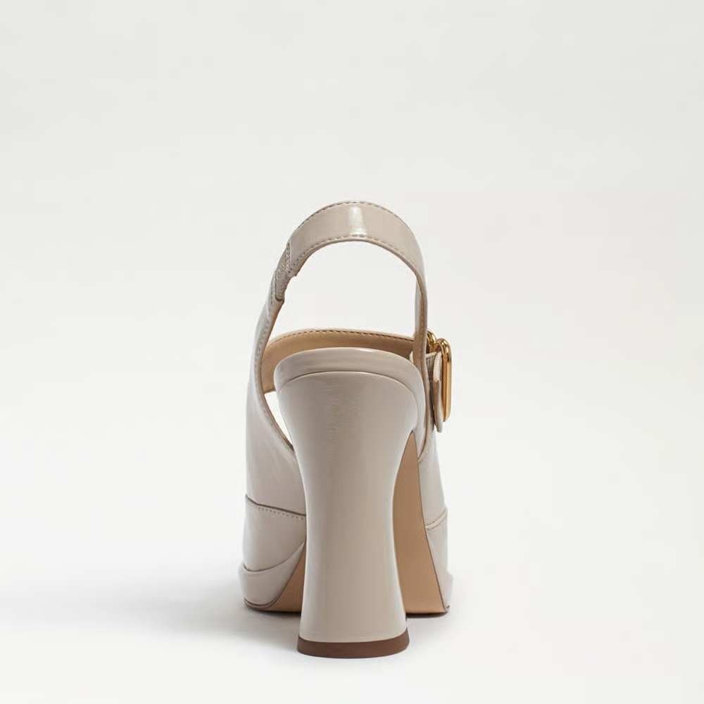 Sam Edelman Jildie Slingback Mary Jane Pump 7M Heels Linen Patent Square Toe - Picture 6 of 16